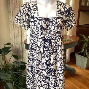 JTB Elegant Floral Navy and White Midi Dress LNWOT Size 18